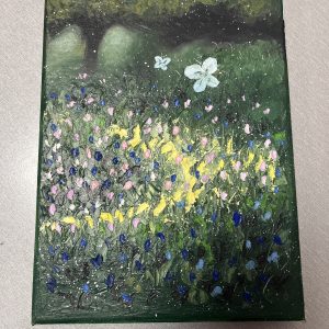 Vlinder landschap canvas schilderij 15x20 cm